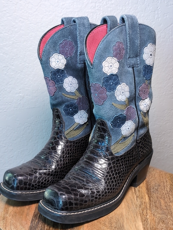 Ariat Shoes - Ariat DollBaby Floral Suede Cowgirl Western Boots